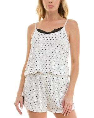 Sincerely Jules Sleeveless Cami Top And Pajama Shorts - White