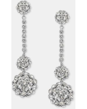 Givenchy Pave Cluster Linear Drop Earrings - White