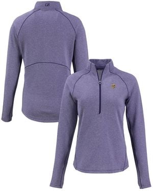 Cutter & Buck Minnesota Vikings Peshastin Eco Fleece Tri-blend Raglan Half-zip Jacket - Purple