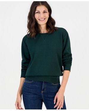 Style & Co. Long-sleeve Crewneck Sweatshirt - Green