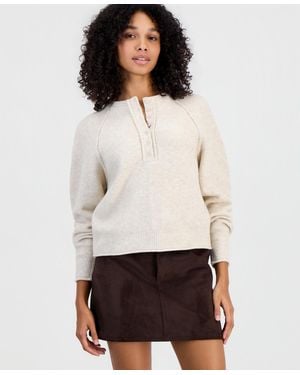 And Now This Henley Long-sleeve Relaxed-fit Sweater - White