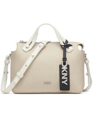 DKNY Louisa Mini Logo Charm Satchel - Natural