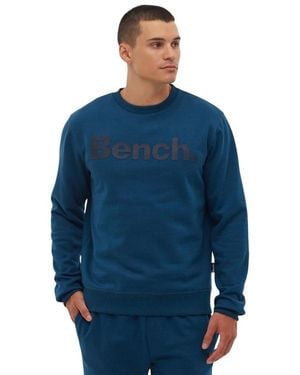 Bench DNA Tipster Perforated Logo Crew Neck Sweatshirt - Blue