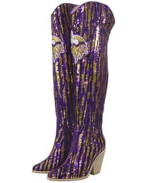 Fabgating By Cuce Over-the-knee Pointed-toe Block-heel Boots - Purple