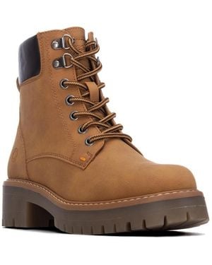 Xti Combat Slip-resistant Ankle Booties - Brown