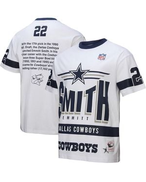 Mitchell & Ness Emmitt Smith Dallas Cowboys Name Number Team Origins Vintage Logo T-shirt - White