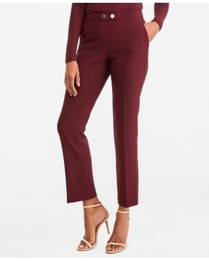 Anne Klein Mid-rise Straight-leg Pants - Red