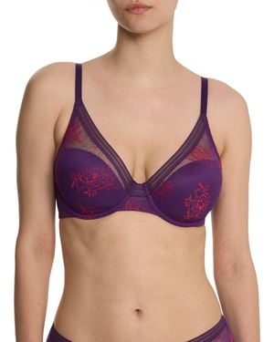 Natori Love Lace Full Coverage Plunge T-shirt Bra - Purple