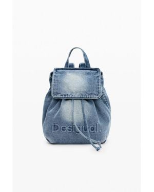 Desigual Small Denim Charms Backpack - Blue