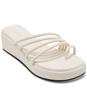 Donna Karan Hanalyn Strappy Wedge Sandals - White