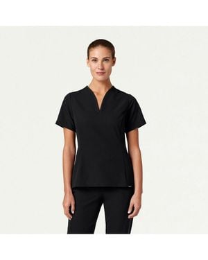 Jaanuu Plus Size Calix 2-pocket Tailored V-neck Scrub Top - Black