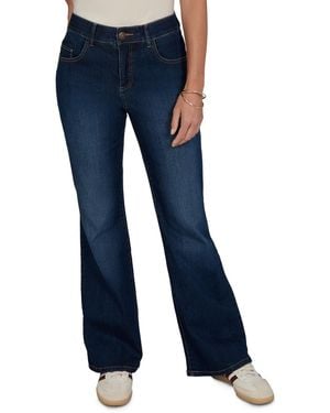 Ruby Rd. Petite Flare Mid-rise Cotton-blend Denim Jeans - Blue