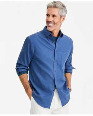 Club Room Long-sleeve Flannel Plaid Shirt - Blue