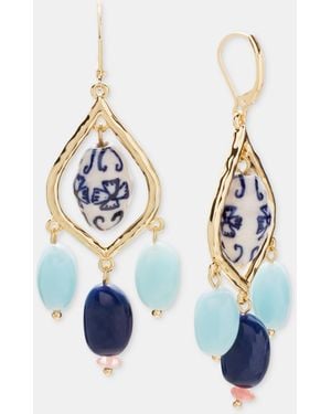 Style & Co. Gold-tone Beaded Chandelier Earrings - Blue