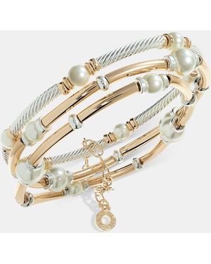 Anne Klein Silver-tone 4-pc. Colored Shaky Stone Stretch Bracelets - Metallic