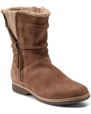 Earth Hyland Water Repellent Round Toe Casual Booties - Brown
