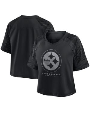Fanatics Pittsburgh Steelers Oversized Raglan V-neck Out Fashion Jersey - Black