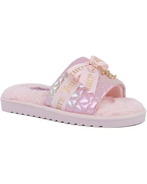 Juicy Couture Hasen Open Toe Slippers - Pink