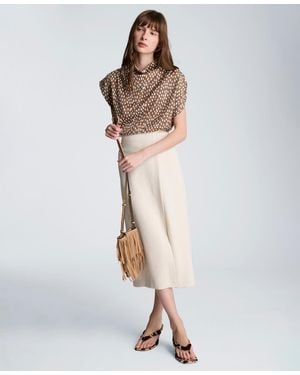 Kenneth Cole Faux Wrap Midi Skirt - White