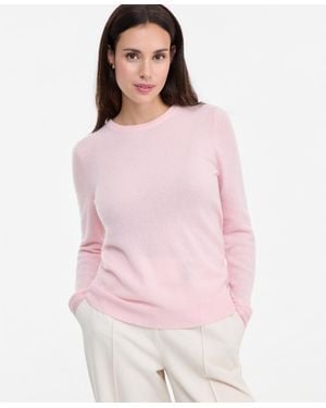 Charter Club 100% Cashmere Petite Long-sleeve Crewneck Sweater - Pink
