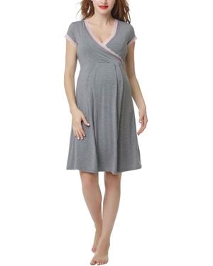 Kimi + Kai Kimi + Kai Maternity Kimi + Kai Nursing Nightgown - Gray