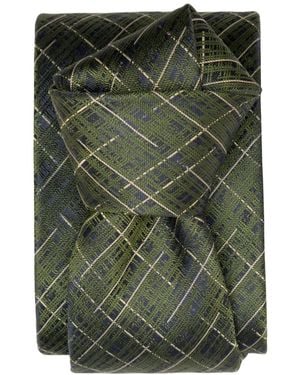 Elizabetta Morandi Silk Jacquard Plaid Tie - Green