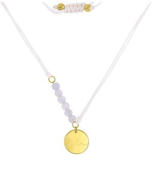 Roxy Waterproof Yellow Wave Labradorite Adjustable Necklace - White