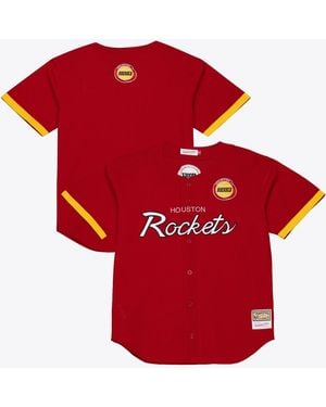 Mitchell & Ness Houston Rockets Hardwood Classics Head Coach Mesh Full-button Fashion Jersey - Red