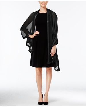 Calvin Klein Satin Border Chiffon Scarf - Black