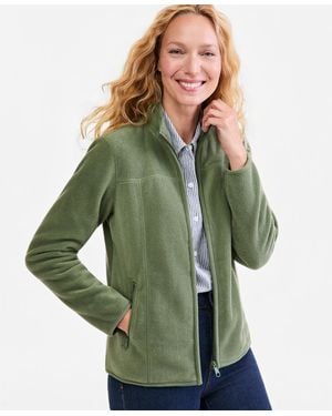 Style & Co. Petite Polar Fleece Zip-front Jacket - Green
