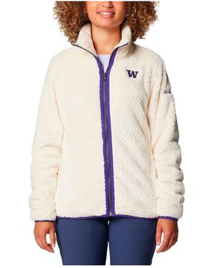 Columbia Washington Huskies Fireside Ii Sherpa Full-zip Jacket - White