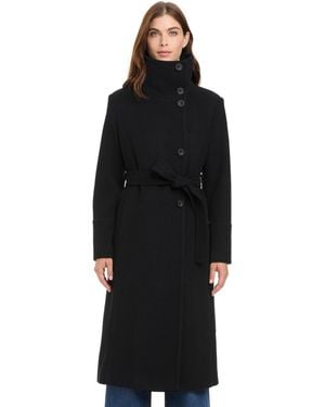 Vince Camuto Long Belted Coat - Black