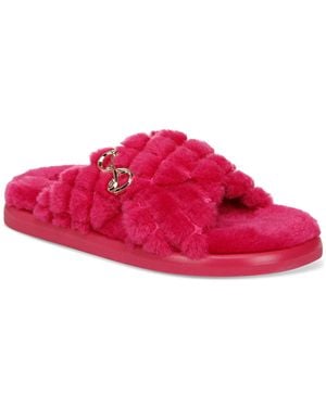 Sam & Libby Fern Slip On Crisscross Cozy Slippers - Red