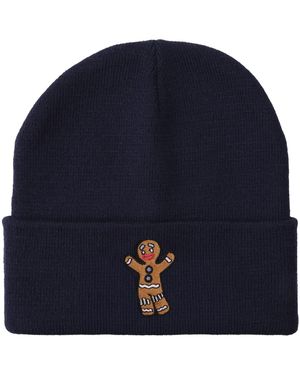 Shrek Gingy Embroidery Acrylic Knit Standard Cuff Beanie - Blue