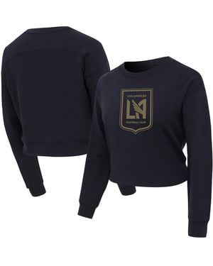 Concepts Sport Lafc Tri-blend Darby Knit Long Sleeve Crop Top - Blue