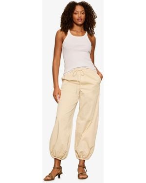 Sanctuary Cropped Balloon Leg Pull-on Pants - Natural