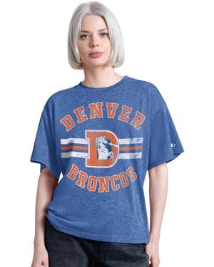 Starter Denver Broncos Jump Shot Vintage Boyfriend T-shirt - Blue
