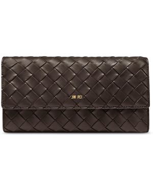 JW PEI Pebbled Gold-tone Hardware Wallet - Black