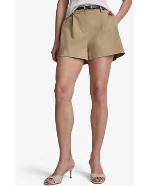 BCBGMAXAZRIA Seamed Belted High-rise Shorts - Natural