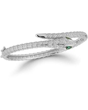 Rachel Zoe Sterling Pave Snake Bangle Bracelet - White