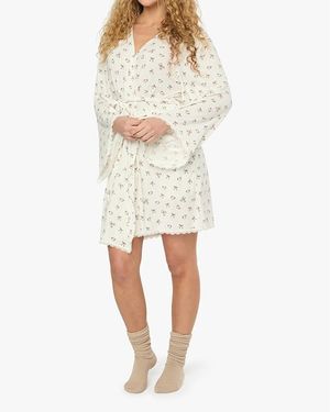 WeWoreWhat Lace Trim Robe - Natural