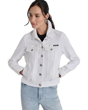 DKNY Button-down Denim Trucker Jacket - Gray