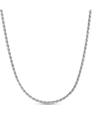 LuvMyJewelry Nero Flat Oval Rope Chain Necklace - White