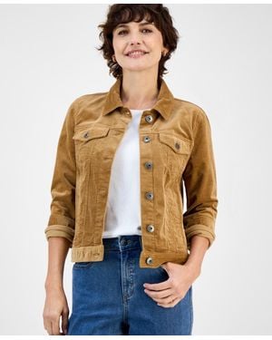 Style & Co. Corduroy Classic Long-sleeve Jacket - Natural