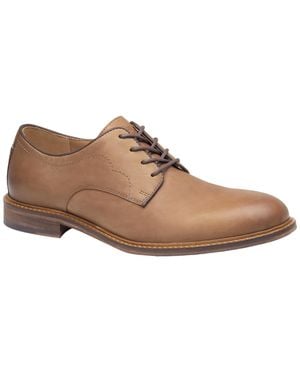 Johnston & Murphy Ripley Plain Toe Lace-up Leather Oxford - Brown