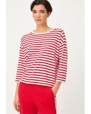 Olsen Striped Fine Knit Sweater - Red