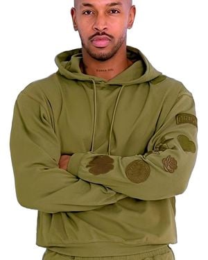 DAI MODA Wear Patches Hoodie - Green