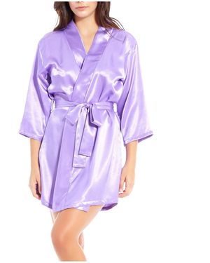 iCollection Ultra Soft Satin Lounge And Poolside Robe - Purple