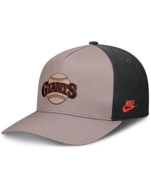 Nike Light Brown/black San Francisco Giants Cooperstown Rise A-frame Adjustable Hat