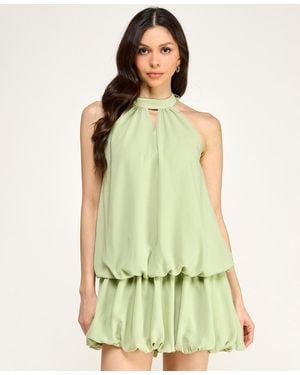 Seni & Cade Halter Bubble Skirt Dress - Green